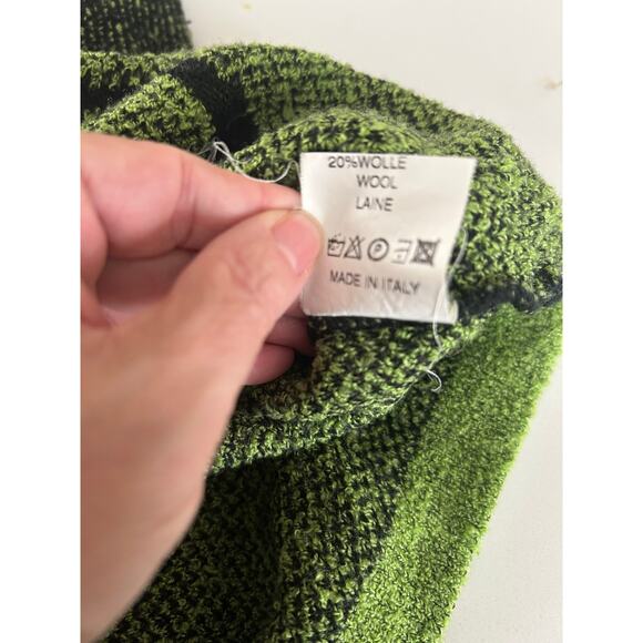 Wool Blend Sweater Tunic Pattern Green Made in Italy Oversized - Picture 8 of 8